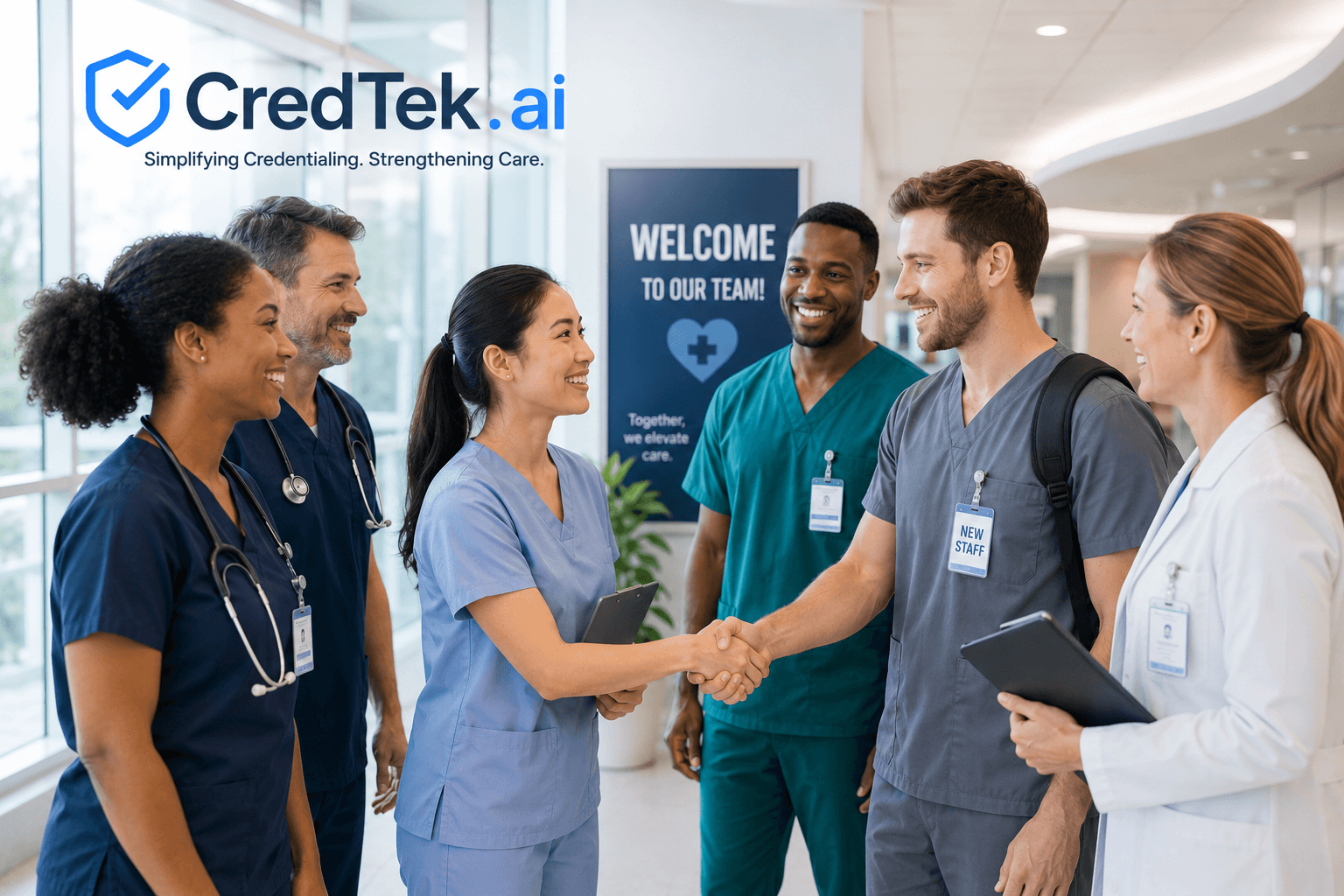 A care team welcoming a new clinician on their first day